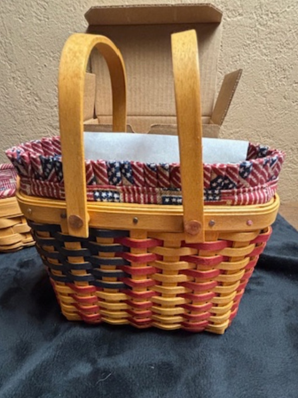 Longaberger Flag Baskets (3) set